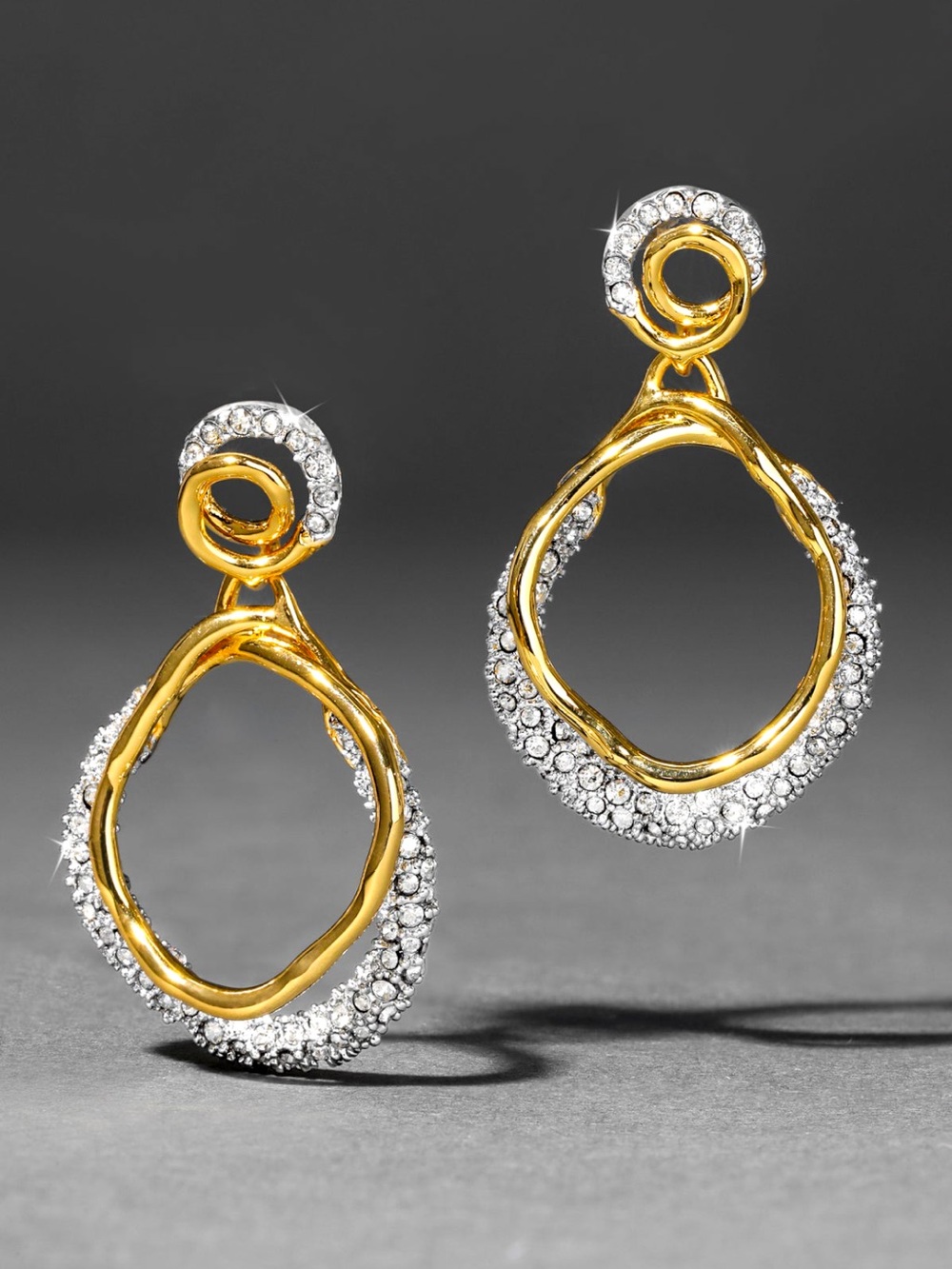 Alexis Bittar Solanales Gold Crystal Orbit Drop Post Earrings